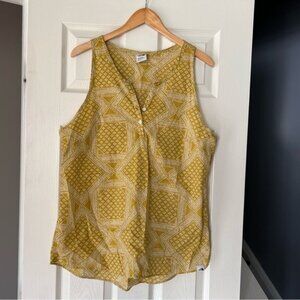 The North Face Women’s Sleeveless Tank Top Yellow Geometric Print Size L